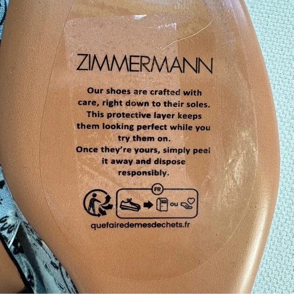 NEW $875 Zimmerman Aura Linen Leather Blue Paisley-Print Pointed Toe Mules 8.5 - Picture 6 of 16